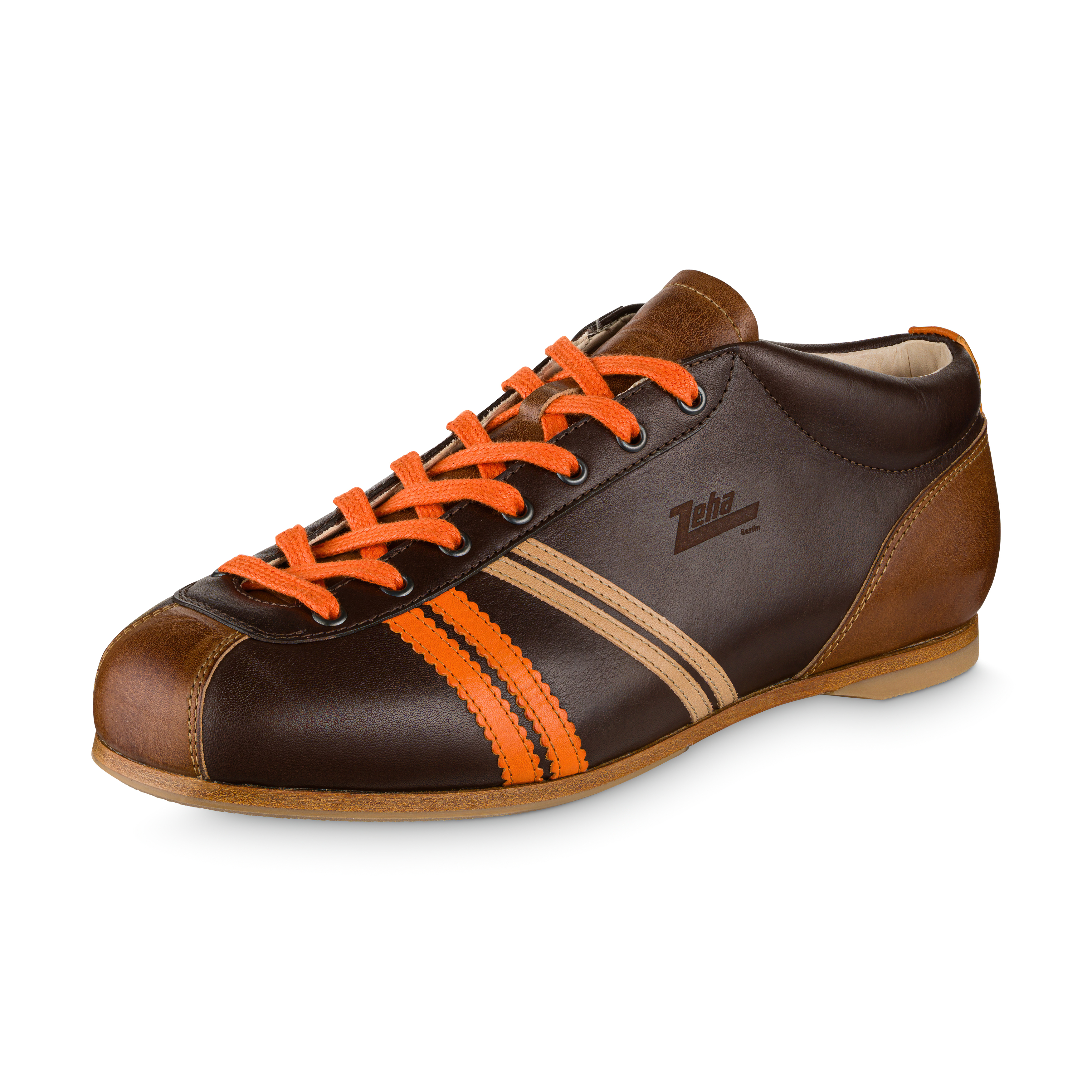 Carl Hässner Liga Ledersneaker in Weiß, Rot und Azurblau